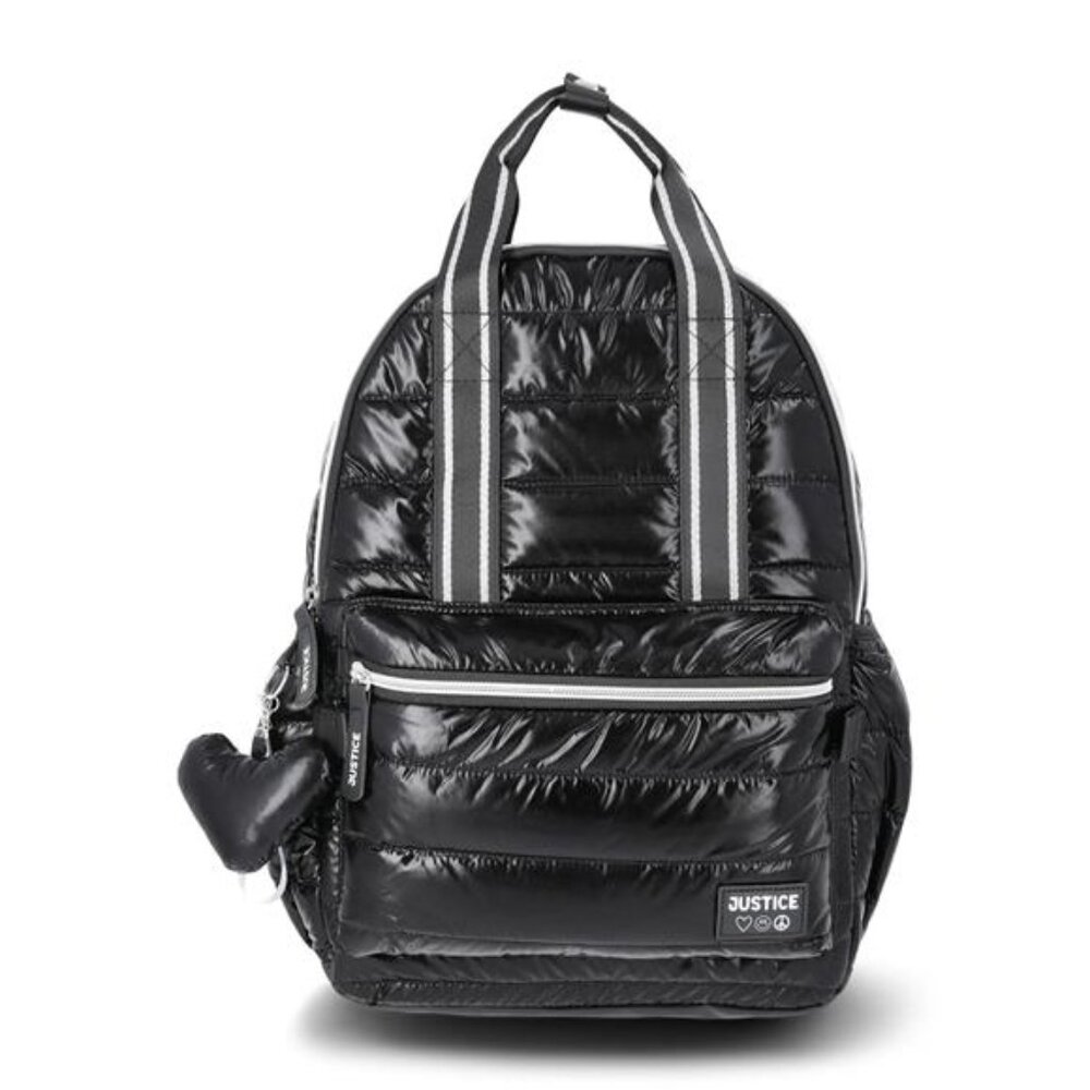 17" Shimmer Quilted Backpack, Lunch Bag, Water Bottle, and Charm Set - Picture 2 of 4